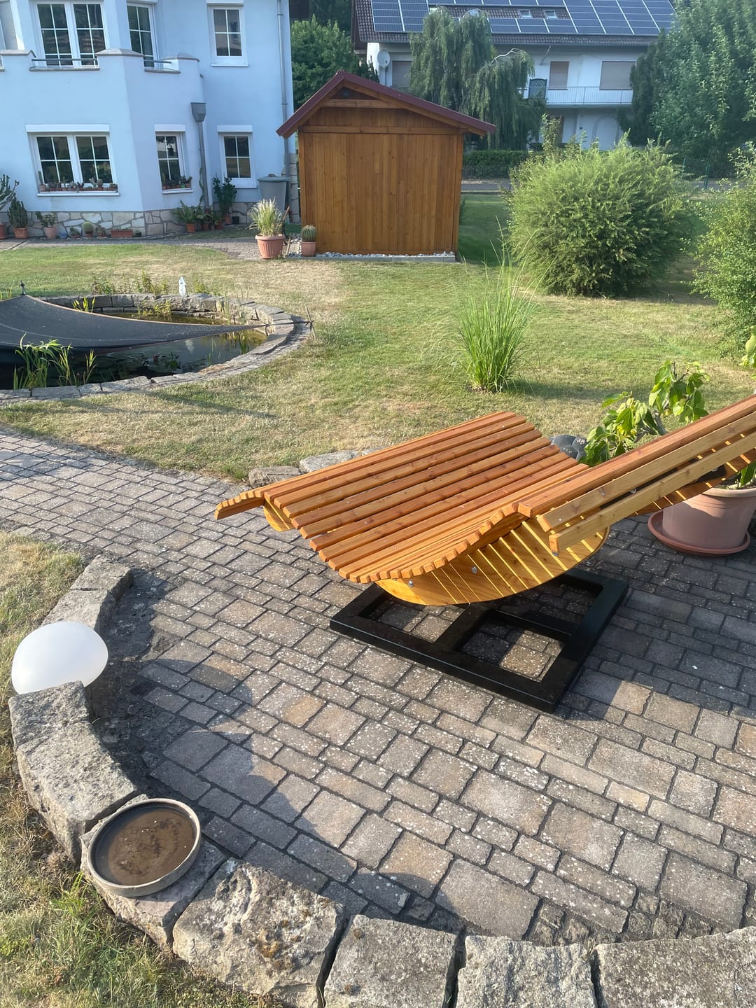 Customer photo review of Doppelliege Schwungliege "Tegernsee" Wellenliege mit Drehgestell