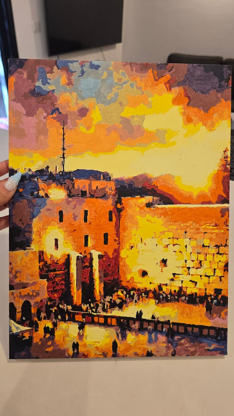Customer photo review of צביעה לפי מספרים - הכותל בשקיעה