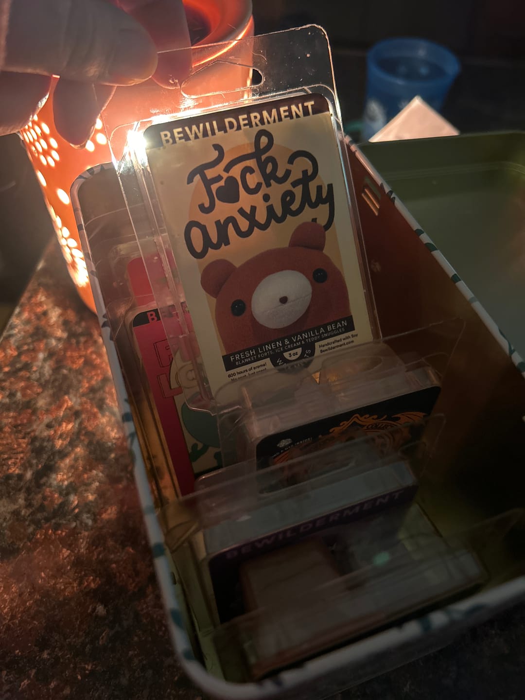 Customer photo review of F*ck Anxiety Wax Melts