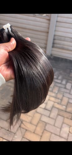 Customer photo review of Vietnamese Super Double Drawn Bone Straight Natural Black Bundles