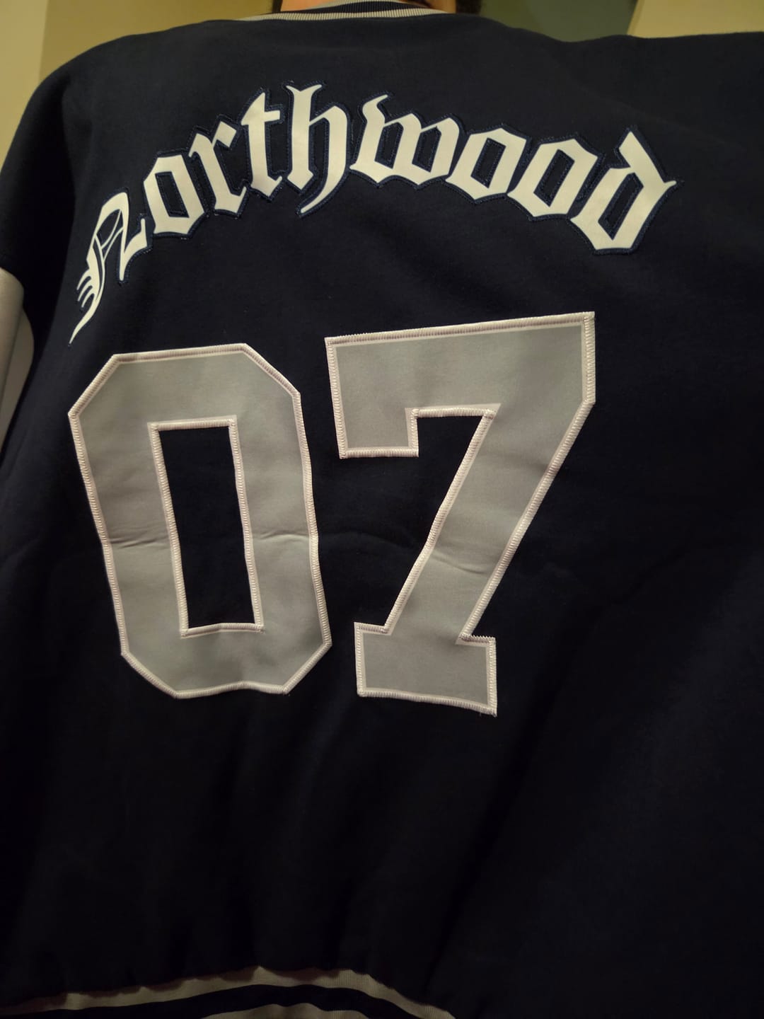 Customer photo review of Custom Personalized Letterman Varsity  Baseball Jacket Stitched Name Number