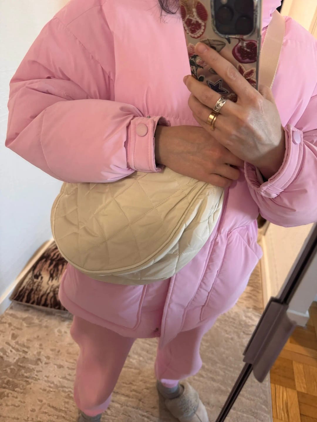 Customer photo review of Half Moon Nylon Crossbody Bag