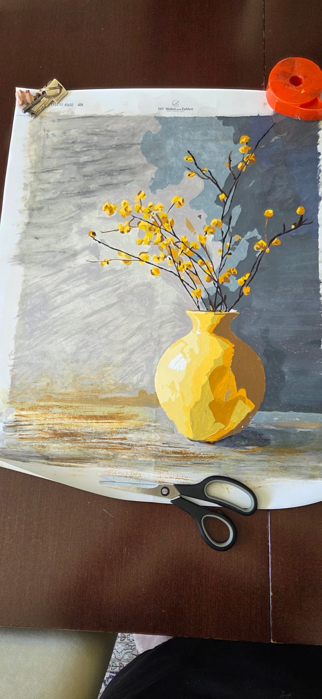 Customer photo review of Malen nach Zahlen - Goldene Vase