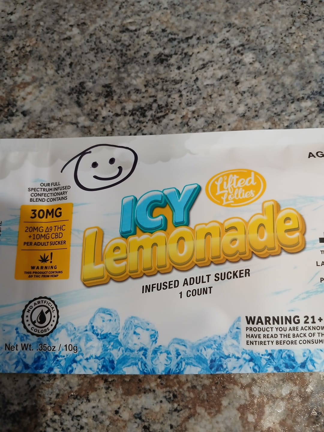 Customer photo review of Lifted Lollies – 20mg D9 THC + 10mg CBD Infused Lollipop