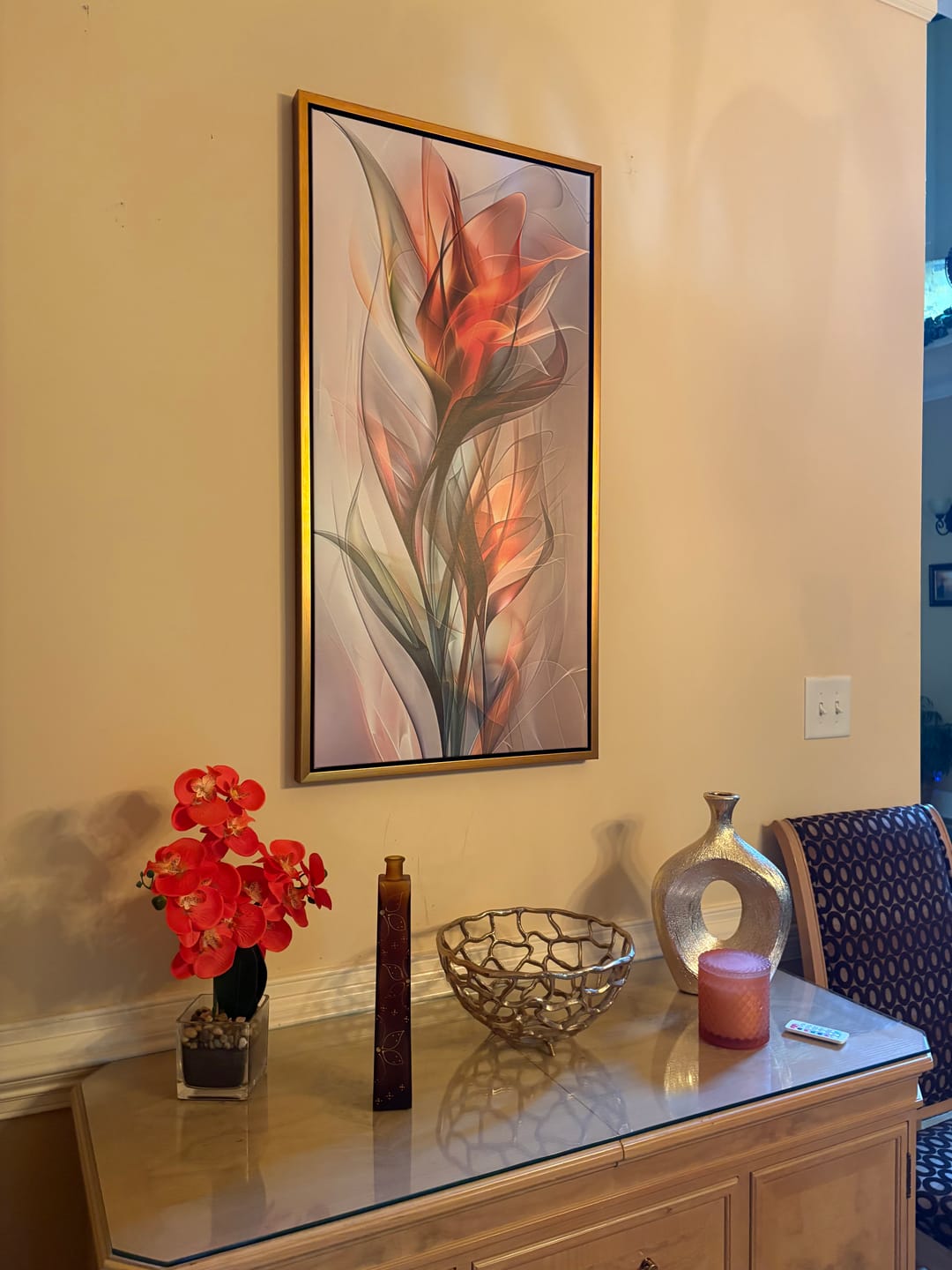 Customer photo review of FIERY BLOOMS CANVAS