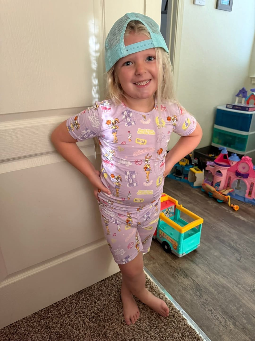 Customer photo review of Lola Bunny Bamboo Kids Pajama Short Set
