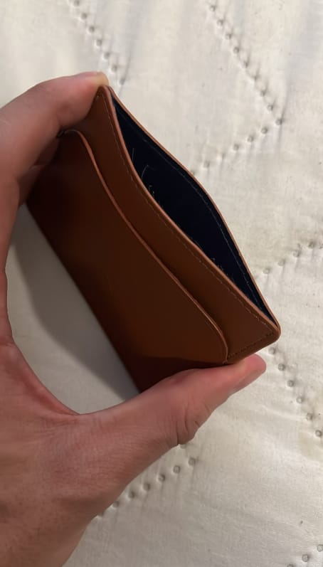 Customer photo review of Slim Leather Card Holder Cognac