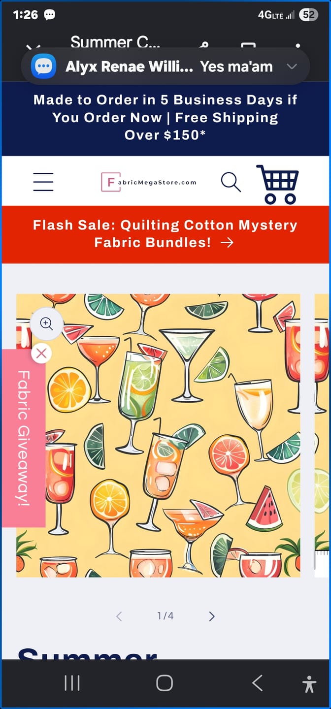 Customer photo review of Packed Cocktails Fabric - Multi