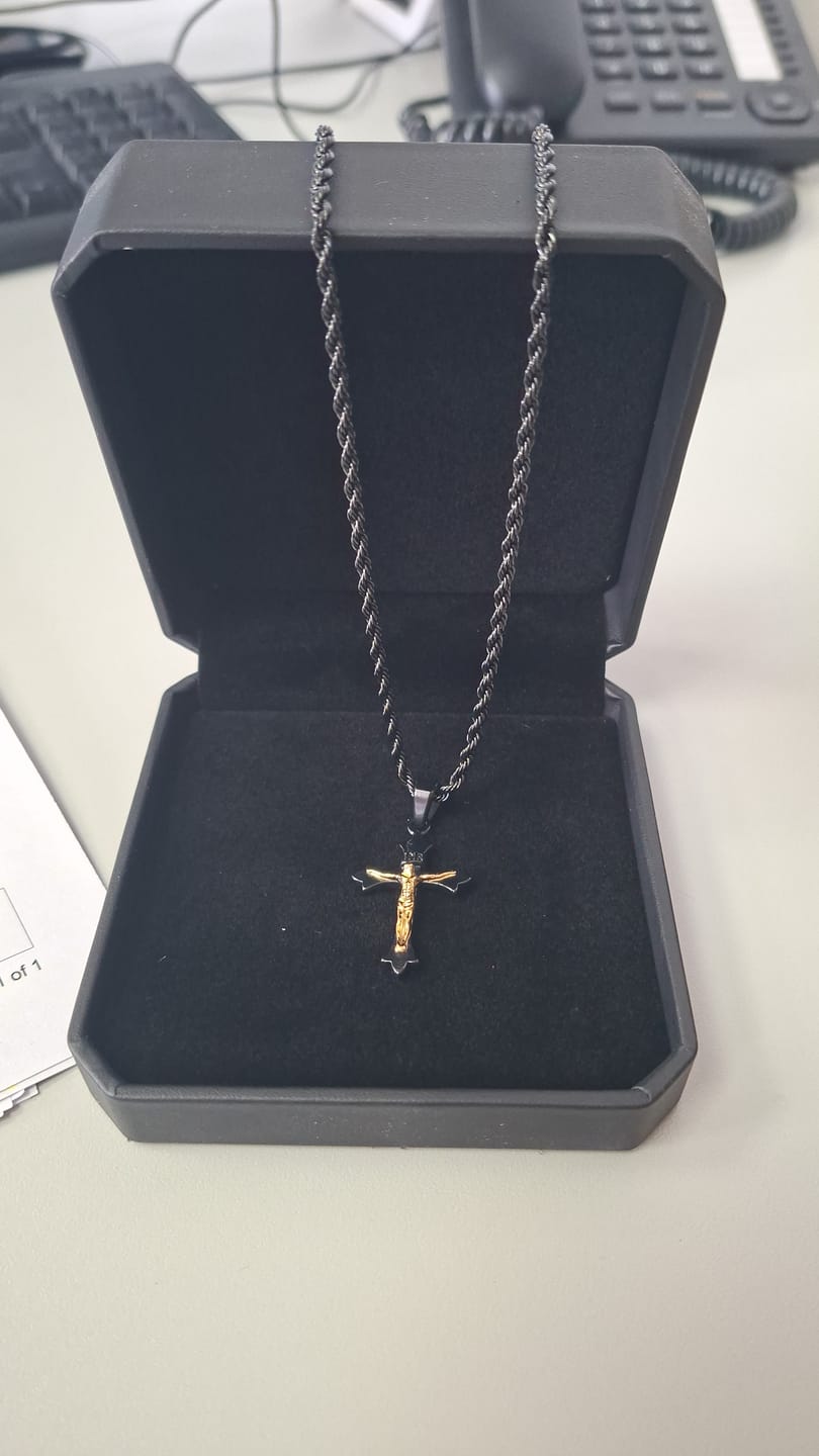 Customer photo review of Medieval Cross Pendant