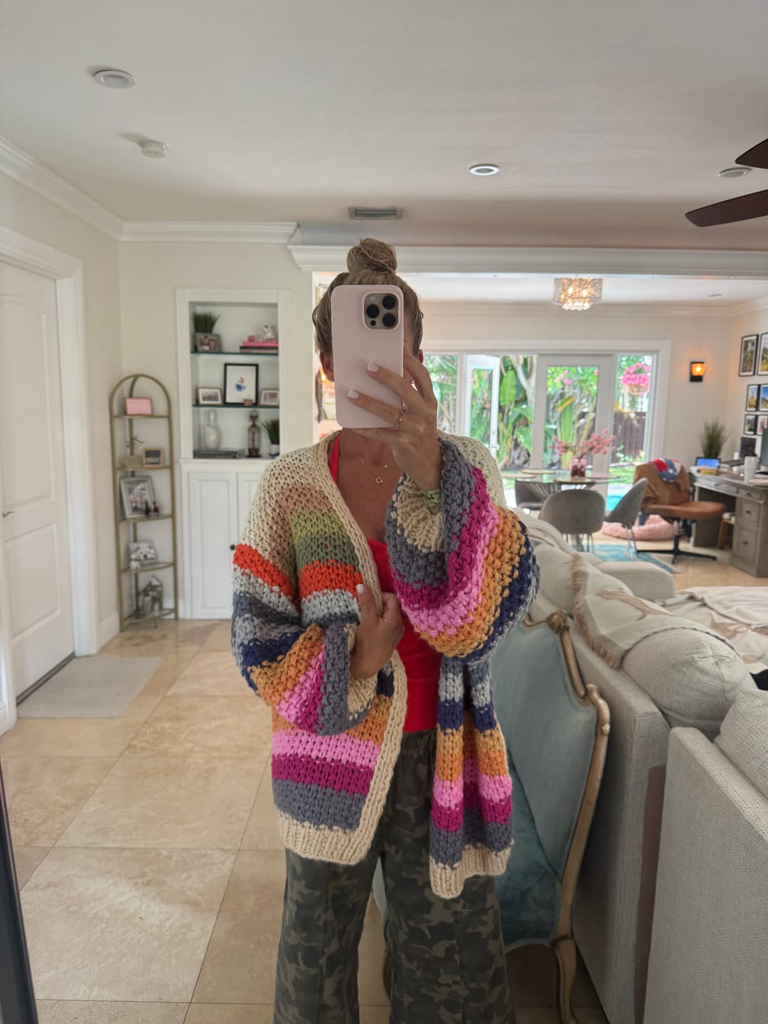 Customer photo review of Viv Rainbow Hand-Crochet Cardigan