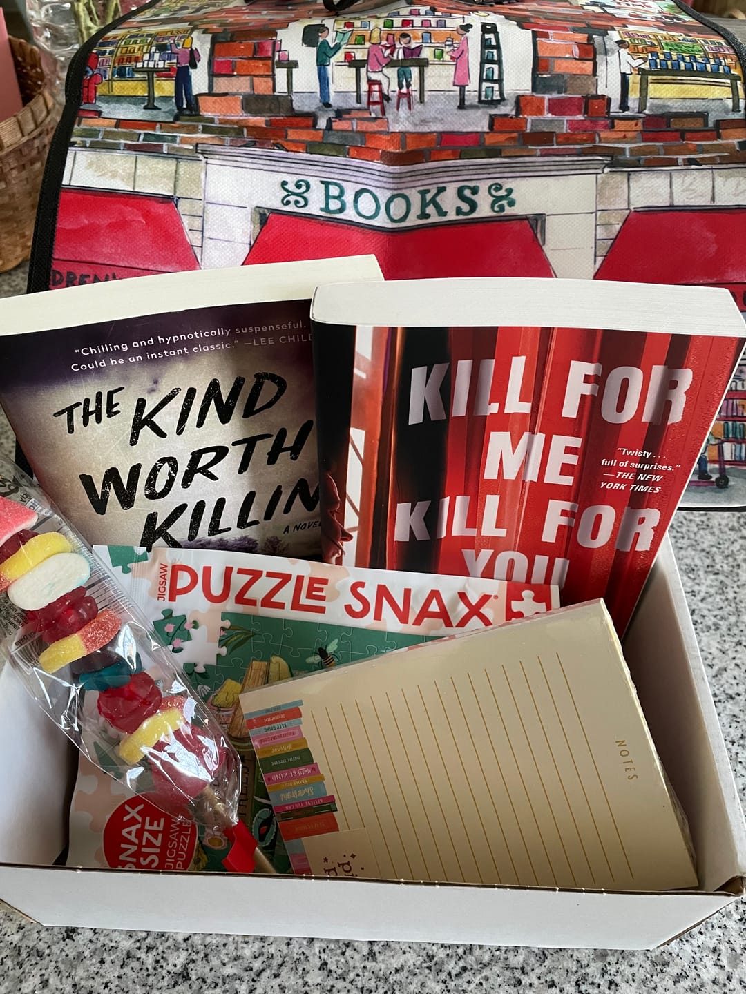 Customer photo review of Quarterly Mystery/Thriller Book Box