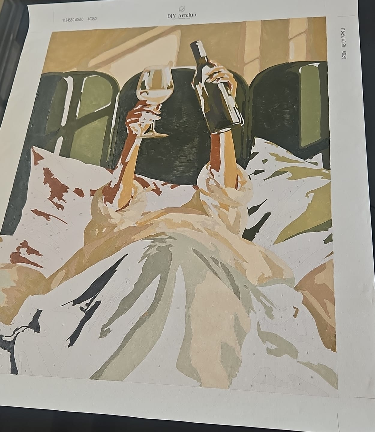 Customer photo review of Wine in Bed | Paint by Number