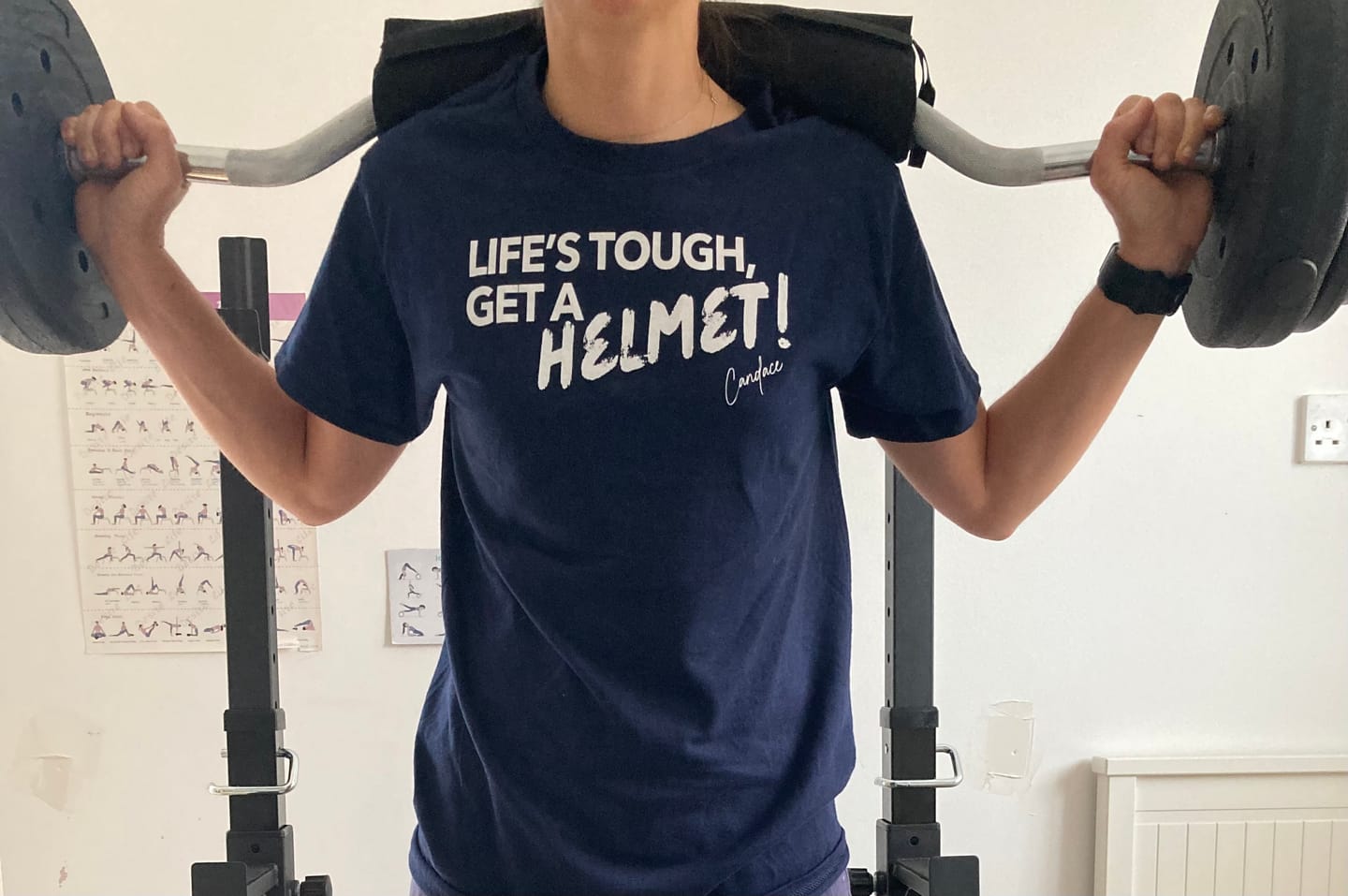 Customer photo review of Get A Helmet T-Shirt