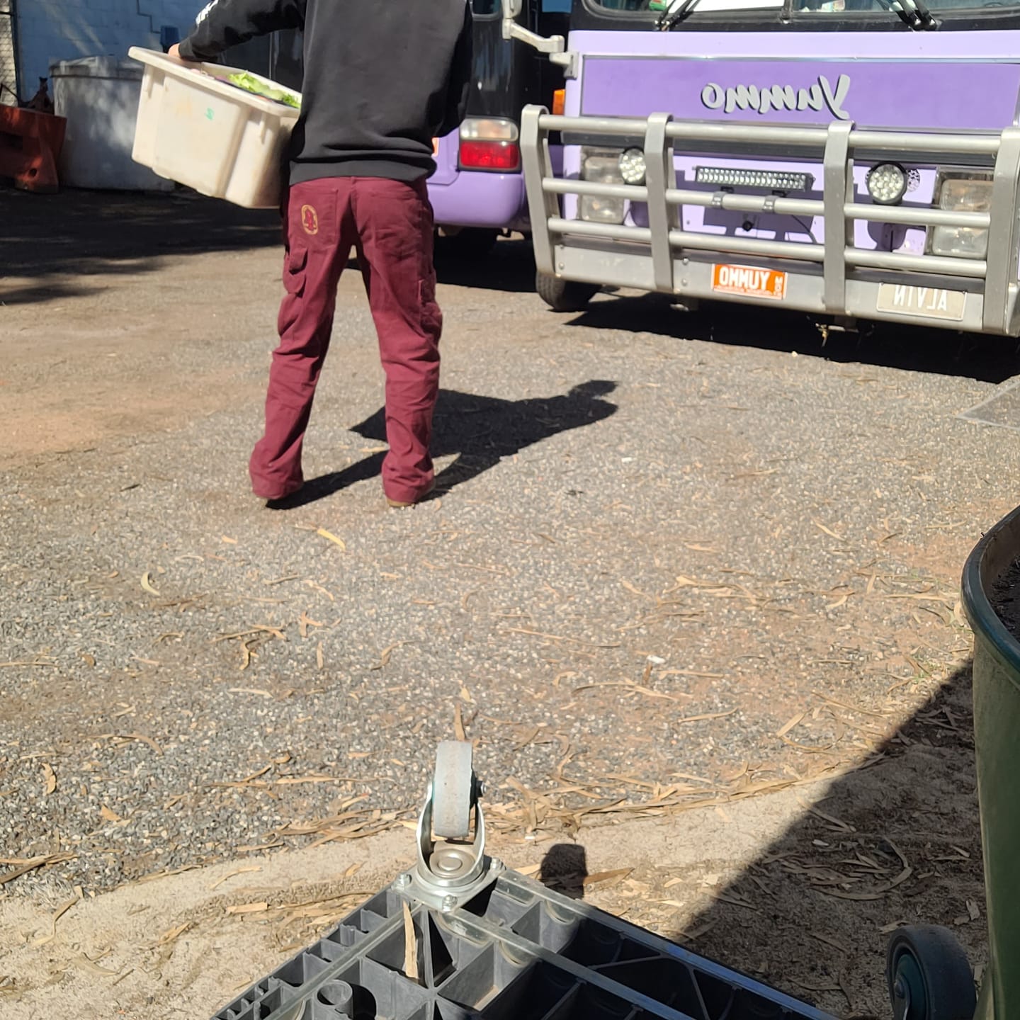 Customer photo review of Mid Rise Cargo Pants - Burgundy