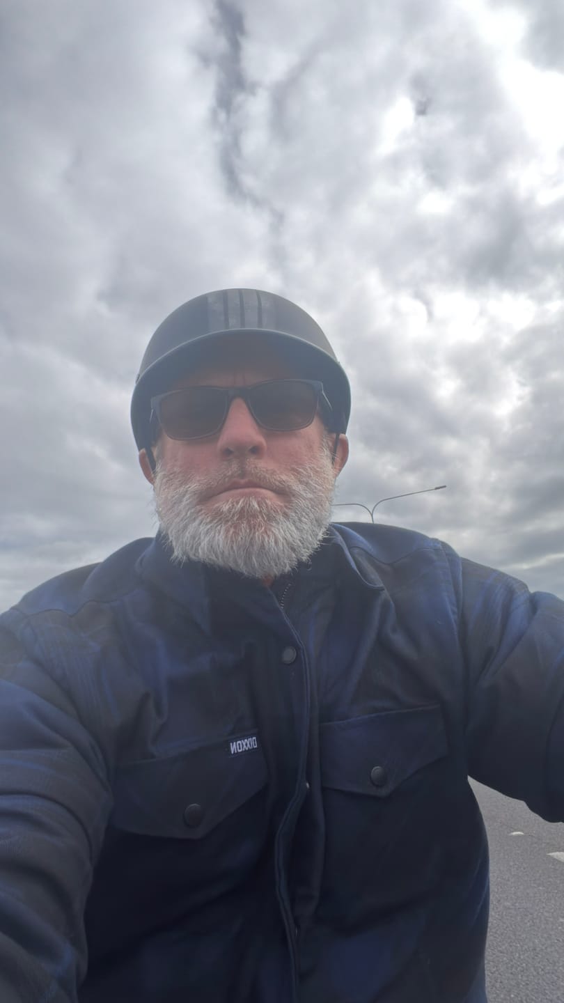 Customer photo review of Low Profile Reversible DOT Polo Helmet / Punisher