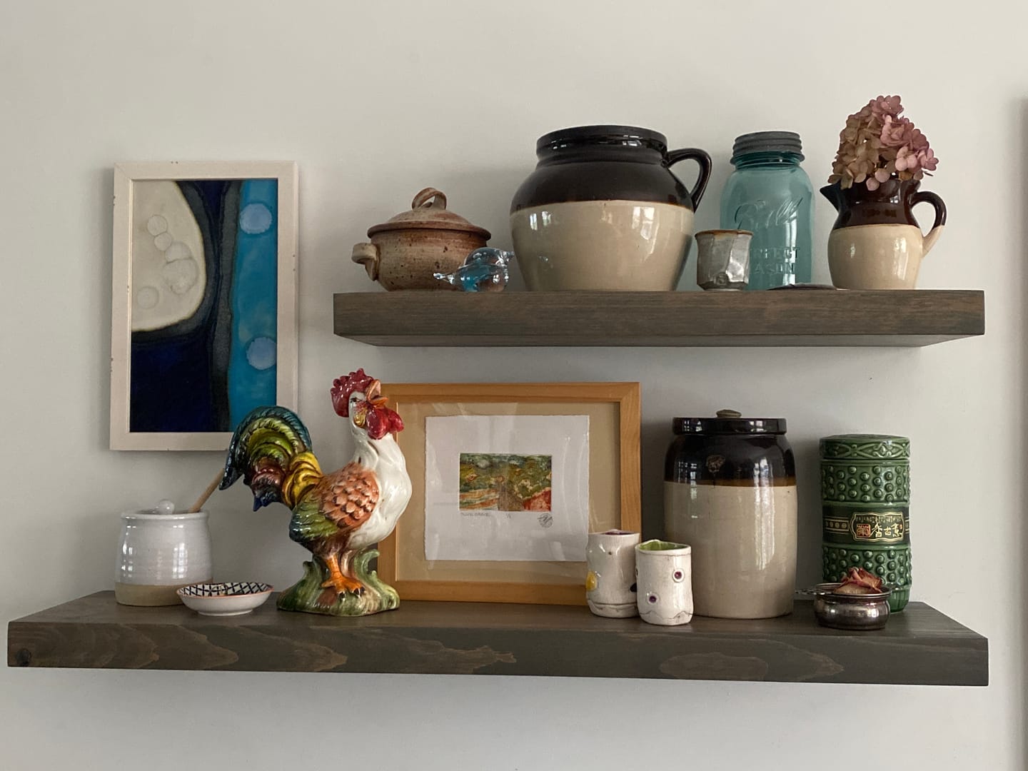 Customer photo review of Rustic Pine Floating Shelves