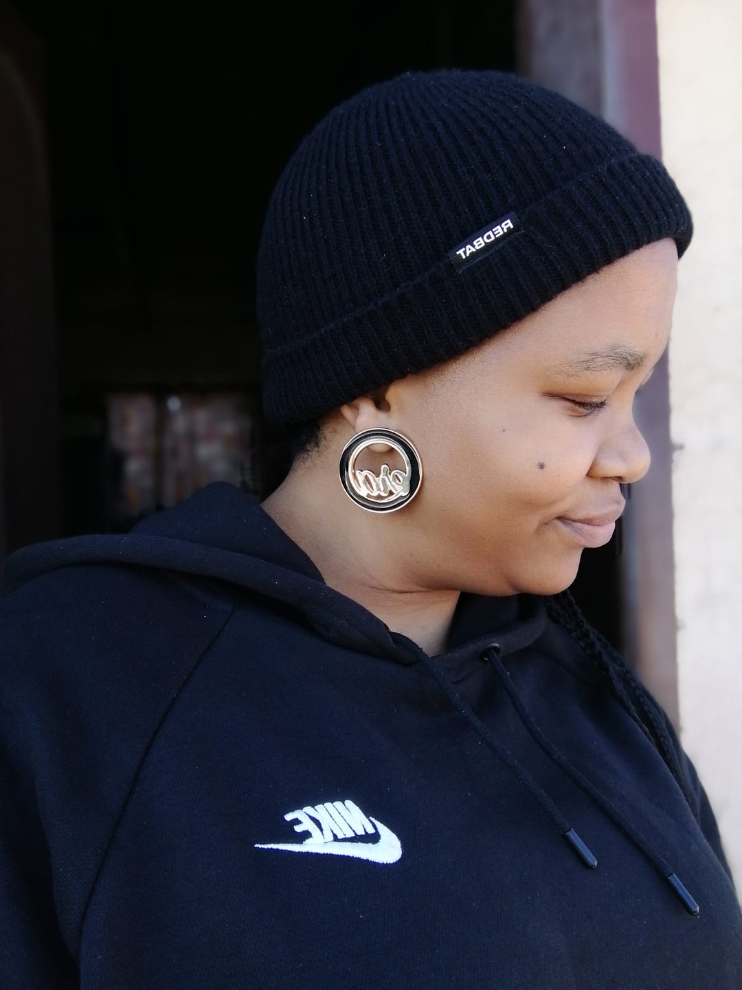 Customer photo review of Gold Diva Earrings