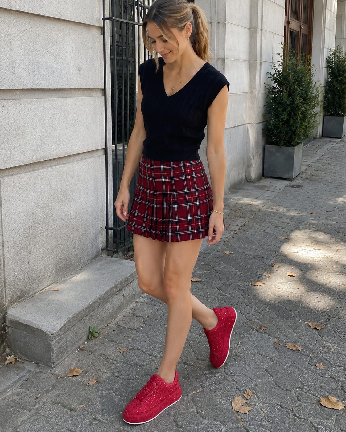Customer photo review of Lucky Step Rhinestone Platform Sneakers