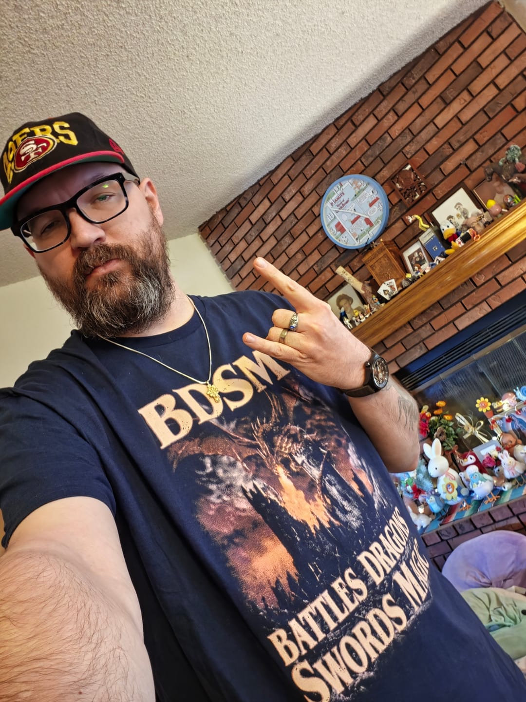 Customer photo review of BDSM Dragon Battle T-Shirt