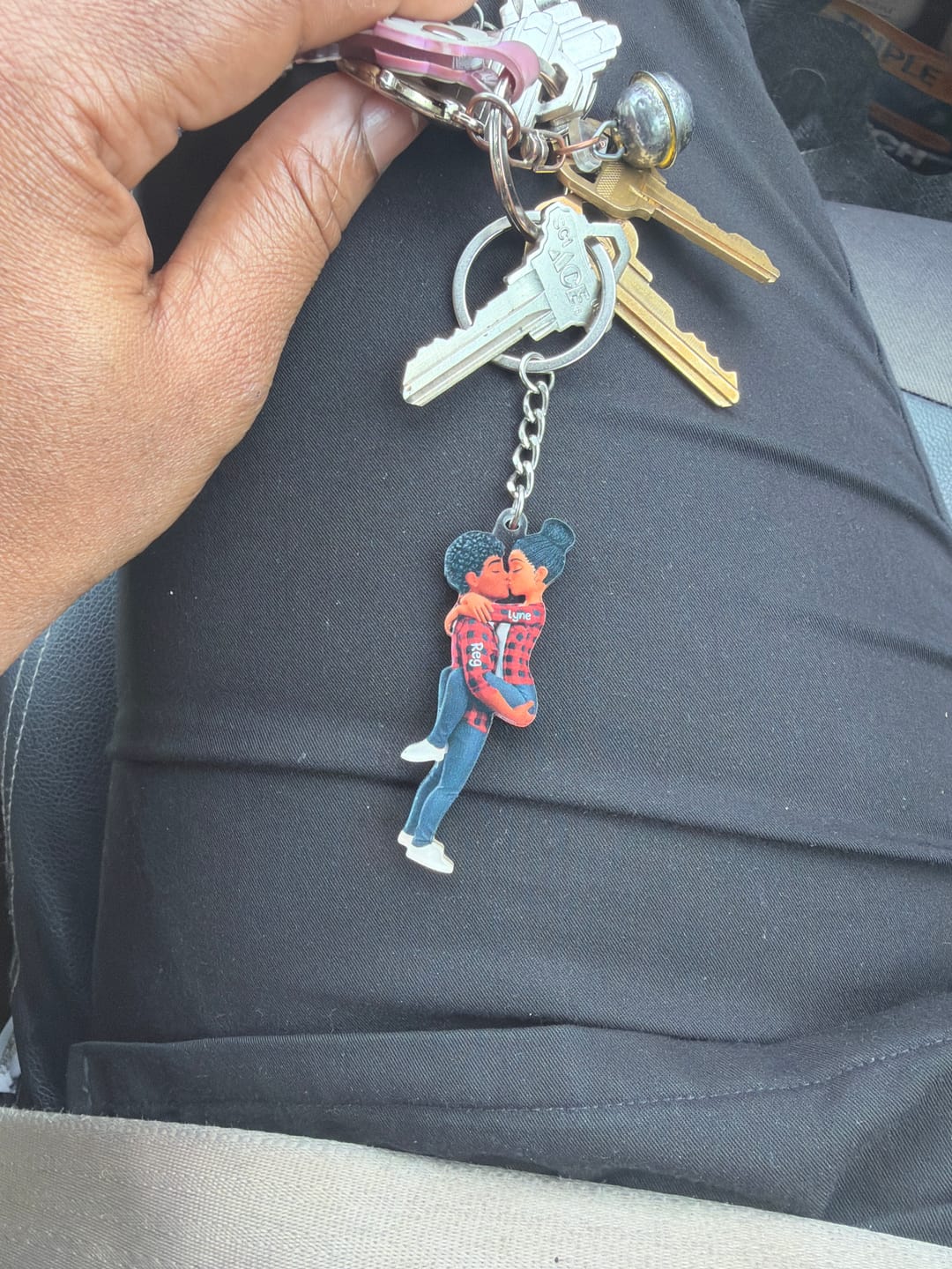 Customer photo review of Kissing Couple - Personalized Keychain, Gift for Couple