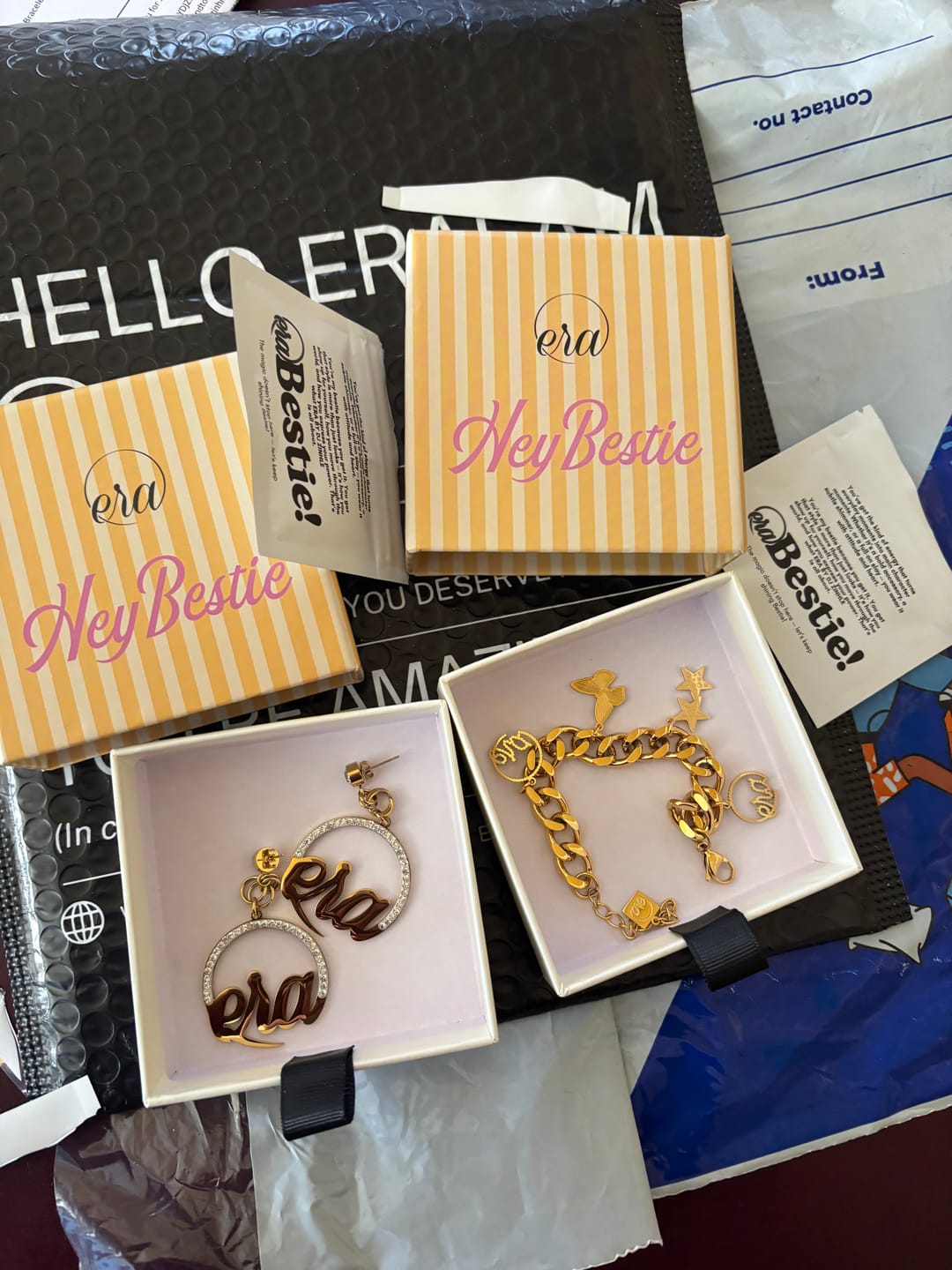 Customer photo review of Gold Muse Drop Hoops
