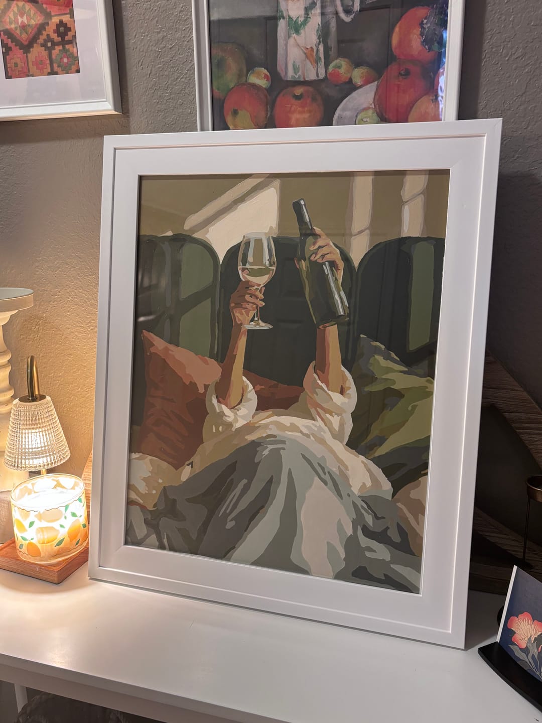 Customer photo review of Wine in Bed | Paint by Number
