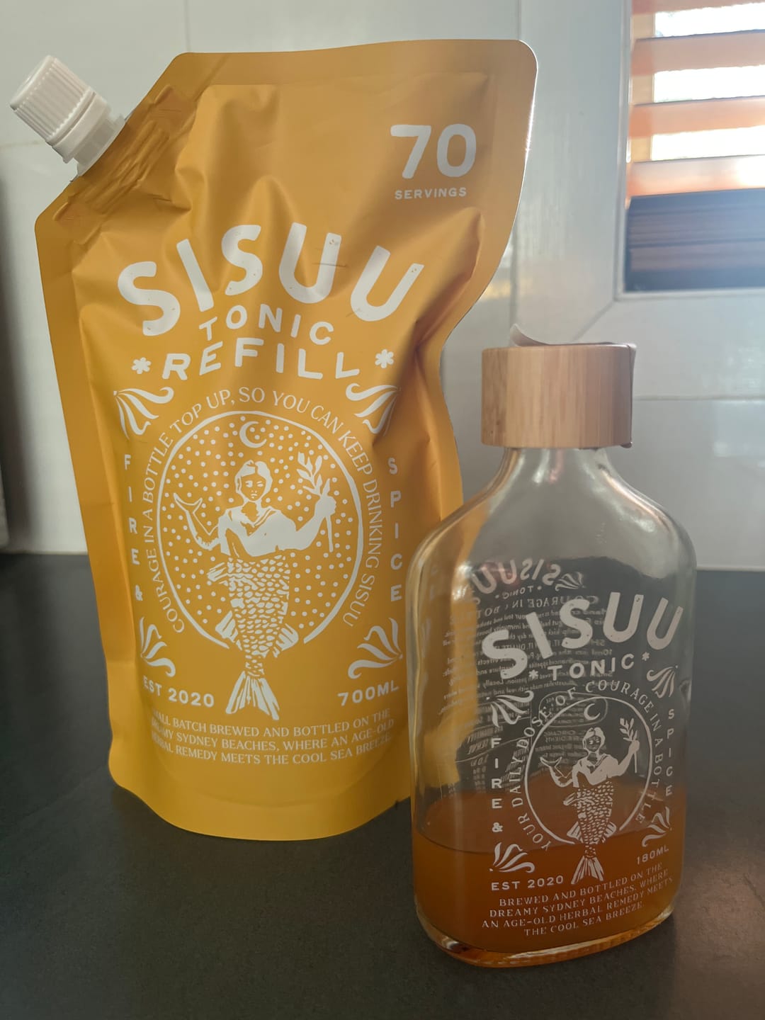 Customer photo review of Fire & Spice Tonic Refill Satchel