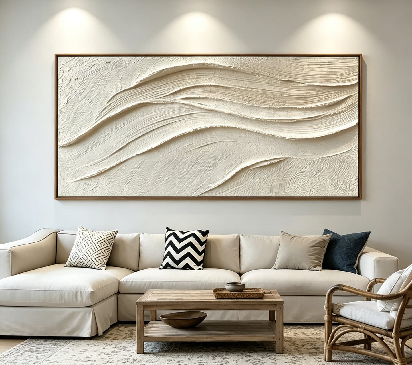 Customer photo review of Soft Wave-Textured Abstract Painting