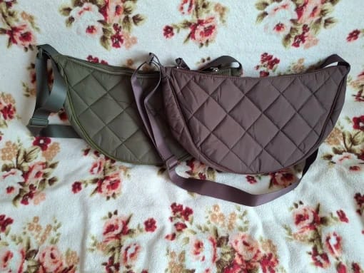 Customer photo review of Half Moon Nylon Crossbody Bag