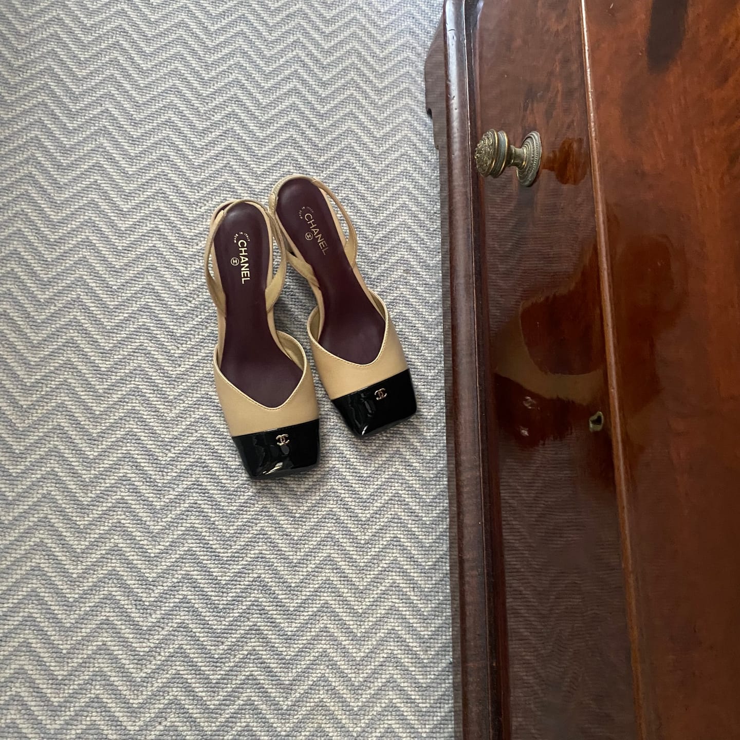Customer photo review of Chanel 2026 Square Toe Slingback Leather