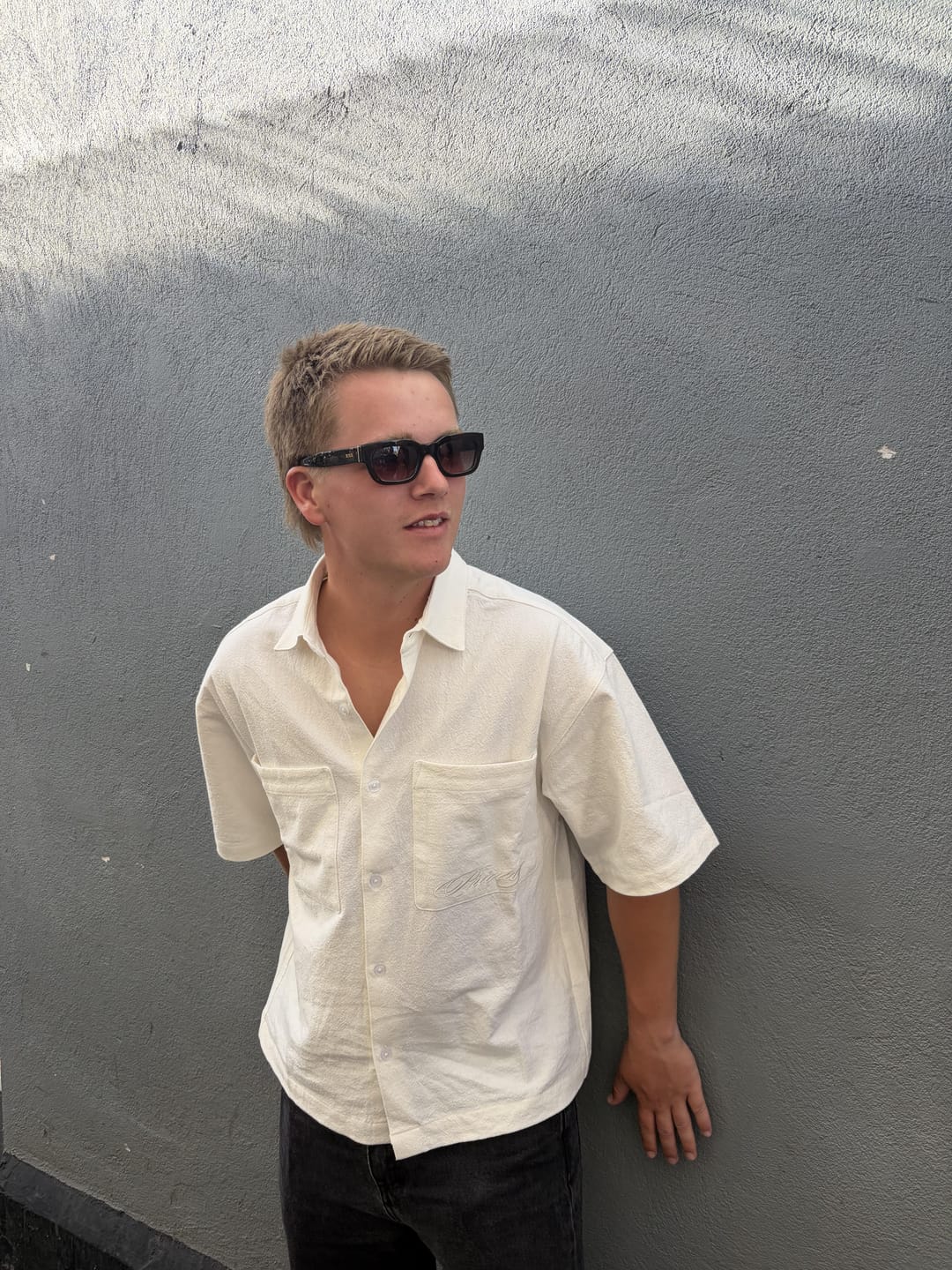 Customer photo review of Boxy Linen Shirt - White