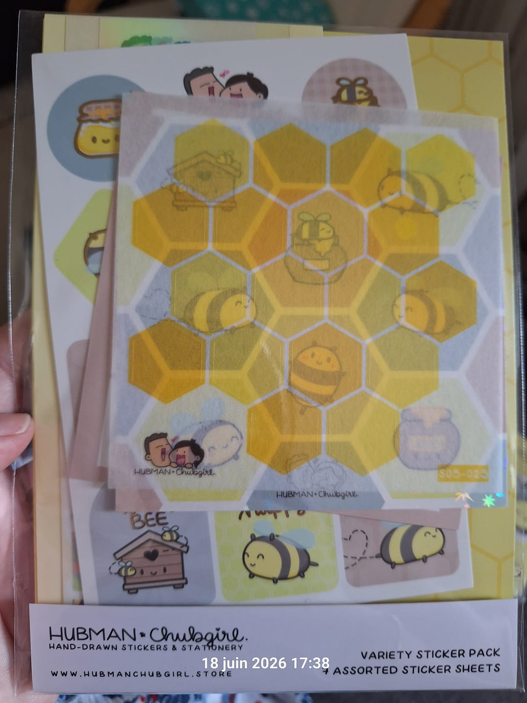 Customer photo review of Happy Bees Variety Sticker Pack