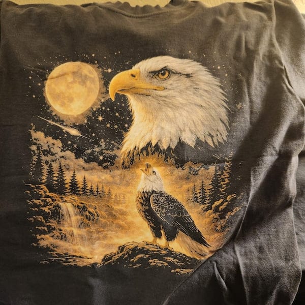 Customer photo review of Bald Eagle Howling to the Moon