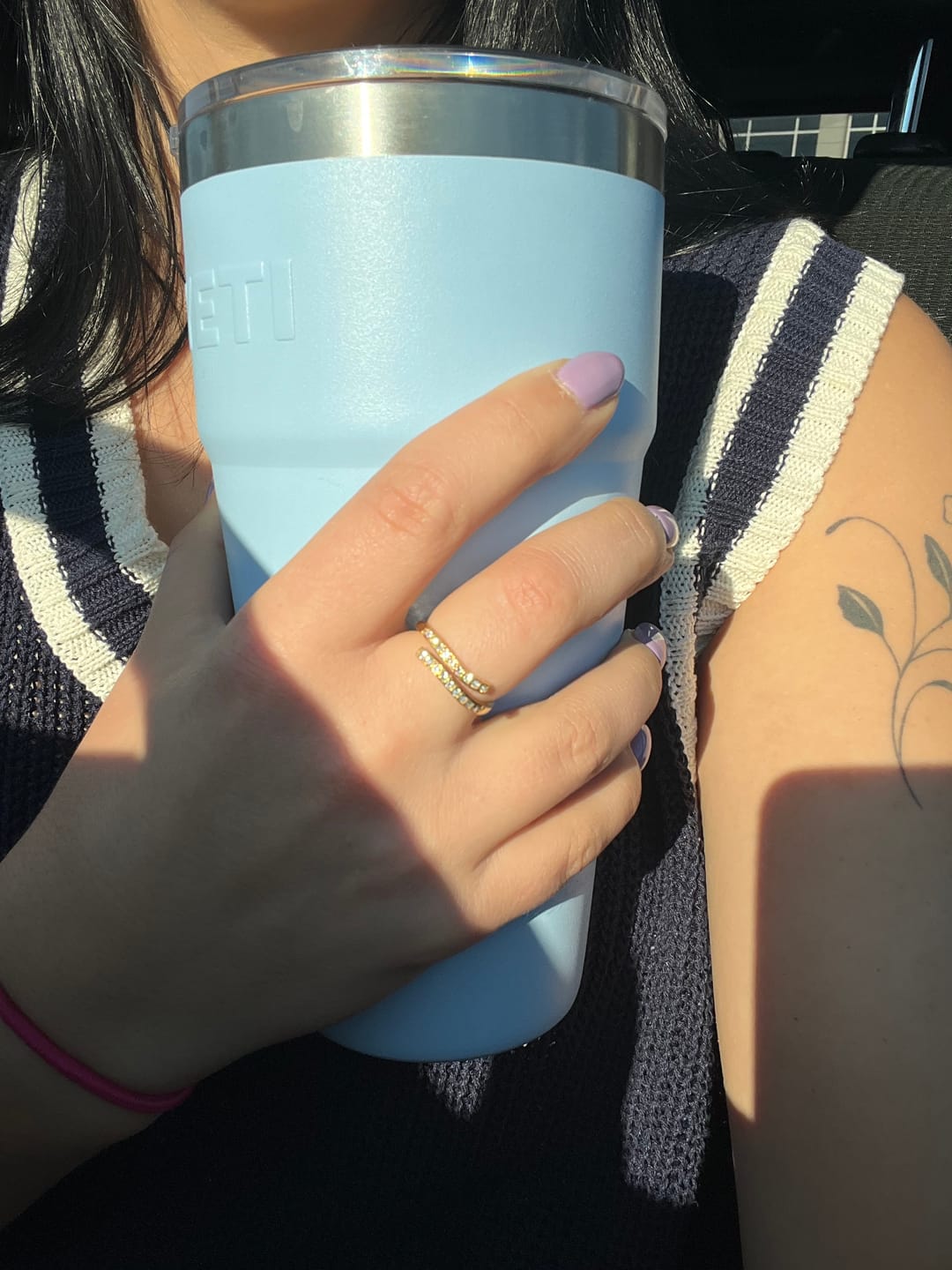 Customer photo review of Layered Gold & Crystal Wrap Ring