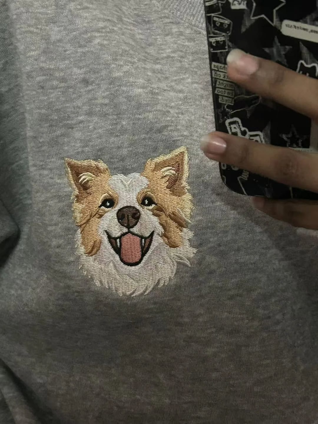 Customer photo review of Custom Embroidered Pet Sweatshirt