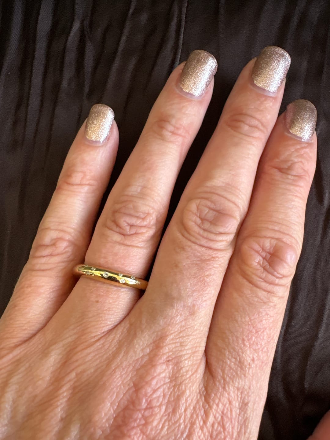 Customer photo review of Wave Ring with Stones