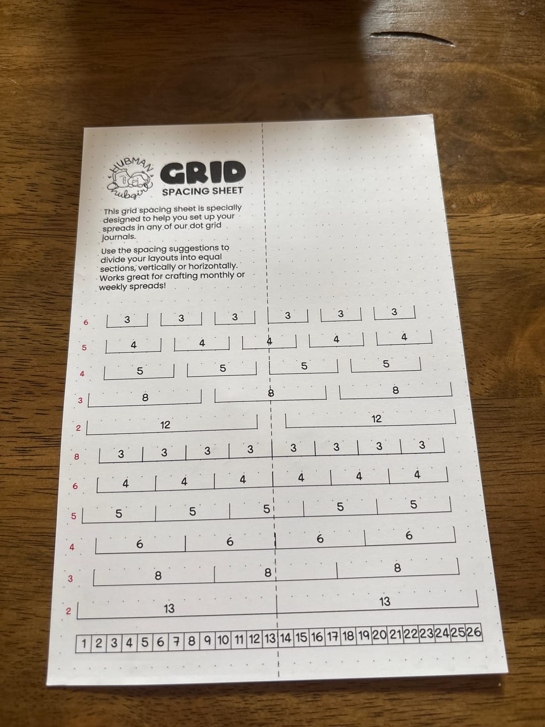 Customer photo review of Dot Grid Spacing Sheet