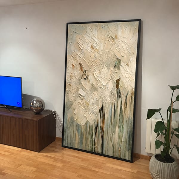 Customer photo review of Flower Abstract Textured Wall Art #FP101
