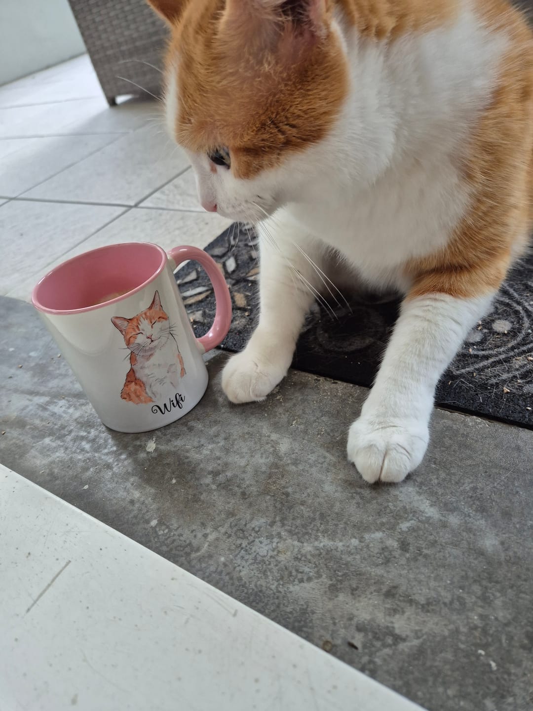 Customer photo review of Mug Personnalisé - Portrait chat