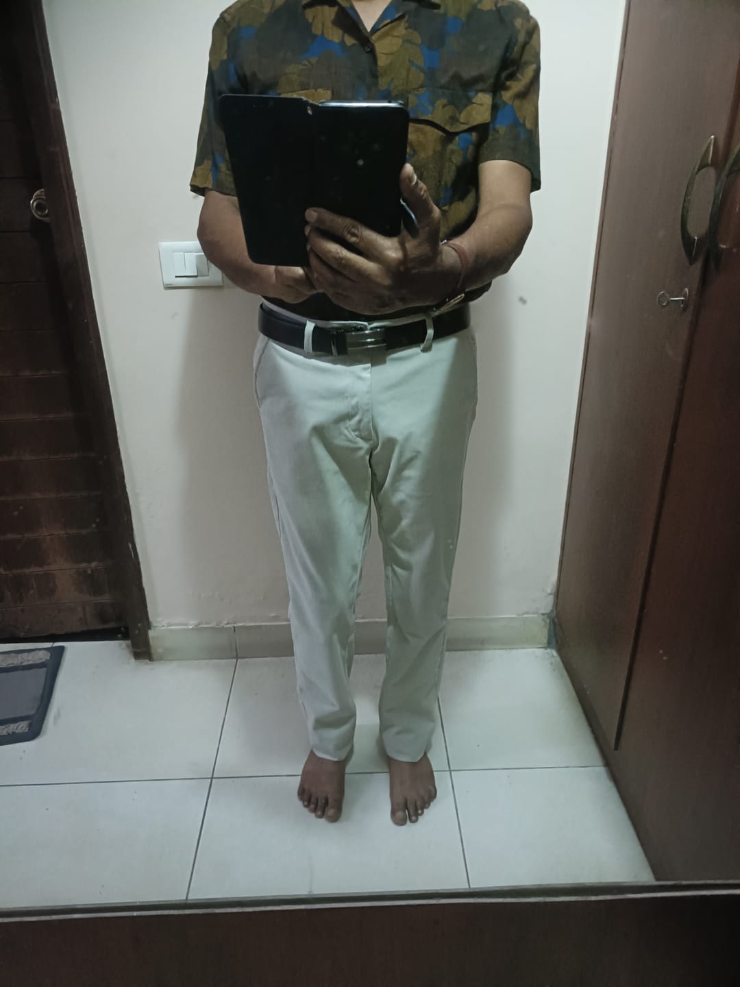 Customer photo review of Cream Fine Stripe - Corduroy Pant