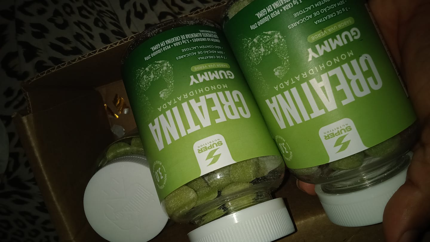 Customer photo review of Gummy Creatina Uva Verde (60 gomas)