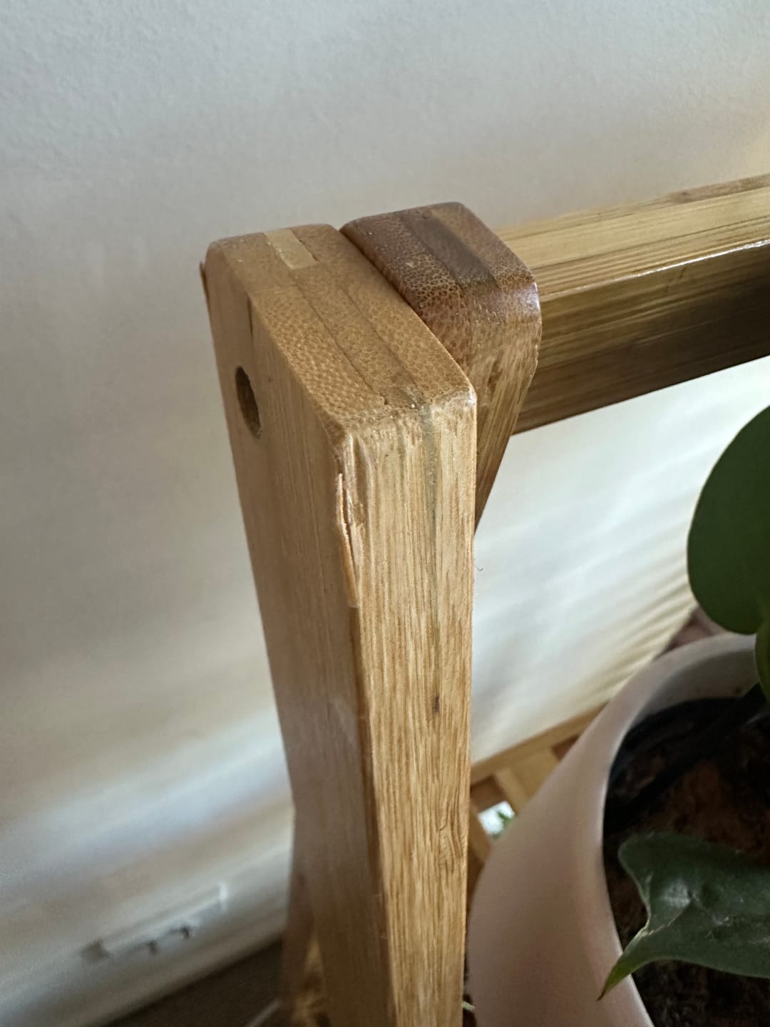 Customer photo review of 3-Tier Bamboo Folding Ladder Shelf