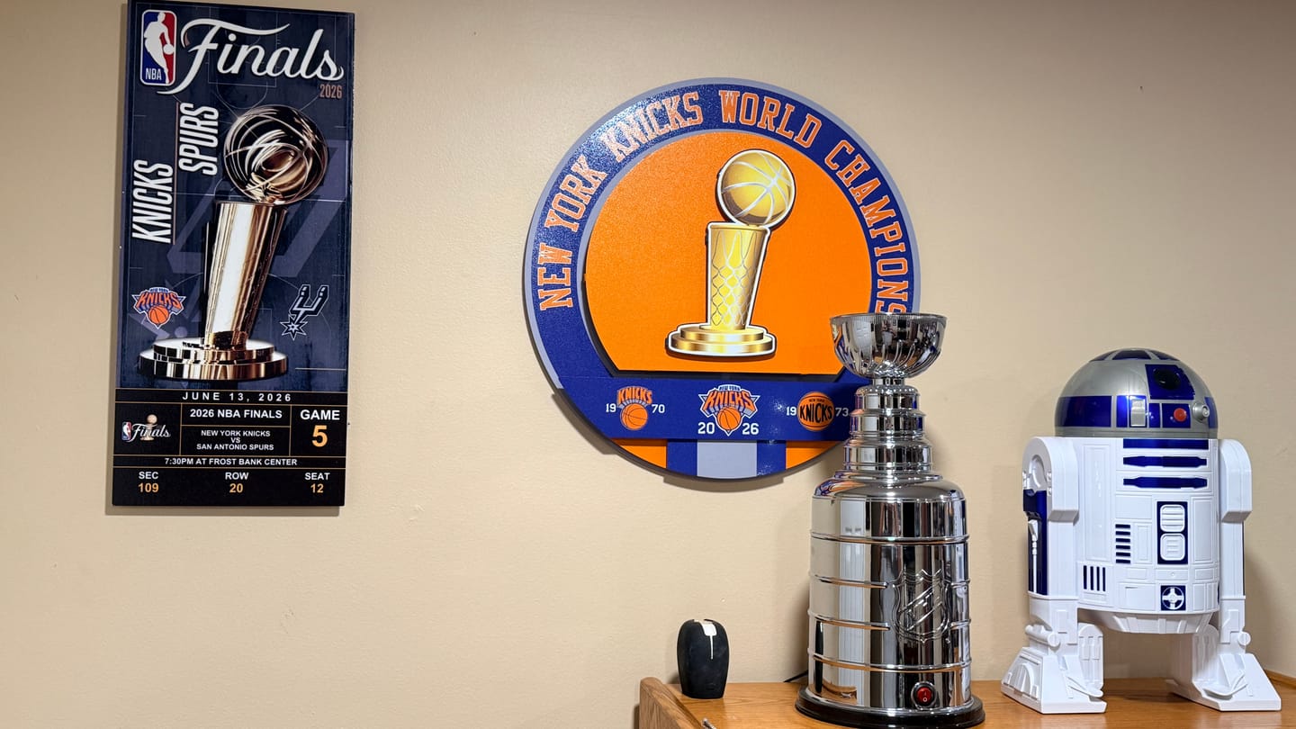 Customer photo review of New York Knicks GAME 5 2026 NBA Finals Ticket Stub Single Layer Metal Wall Art