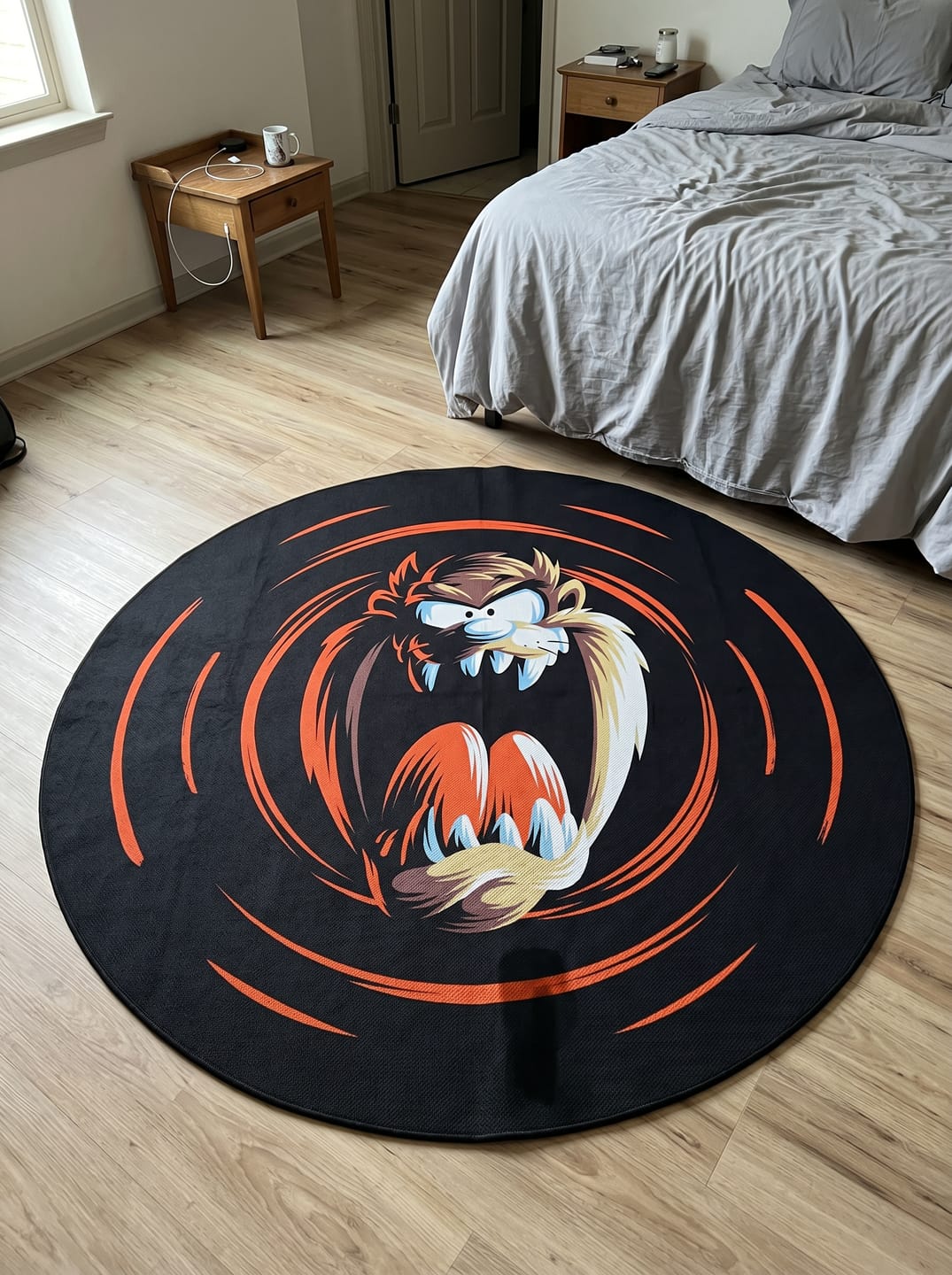 Customer photo review of Tasmanian Devil Graphic Round Rug