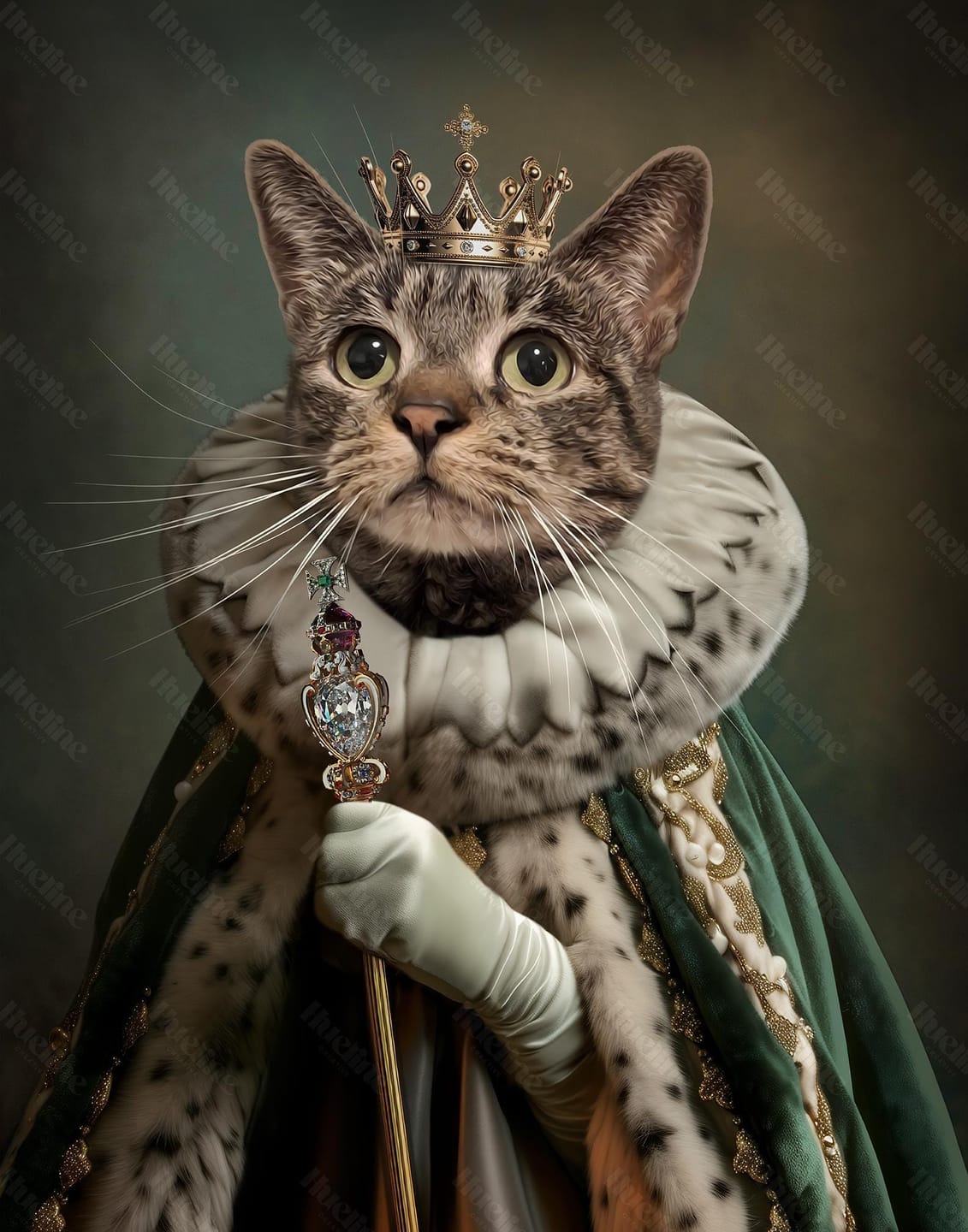 Customer photo review of Custom Crowned Pet Portrait Canvas