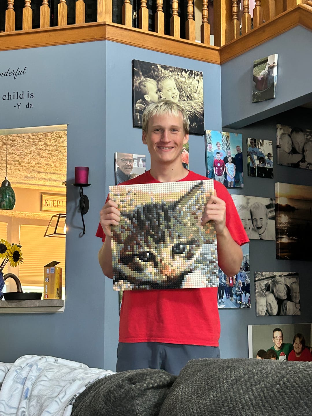Customer photo review of Custom Bricked Mosaic Portrait 16x16"