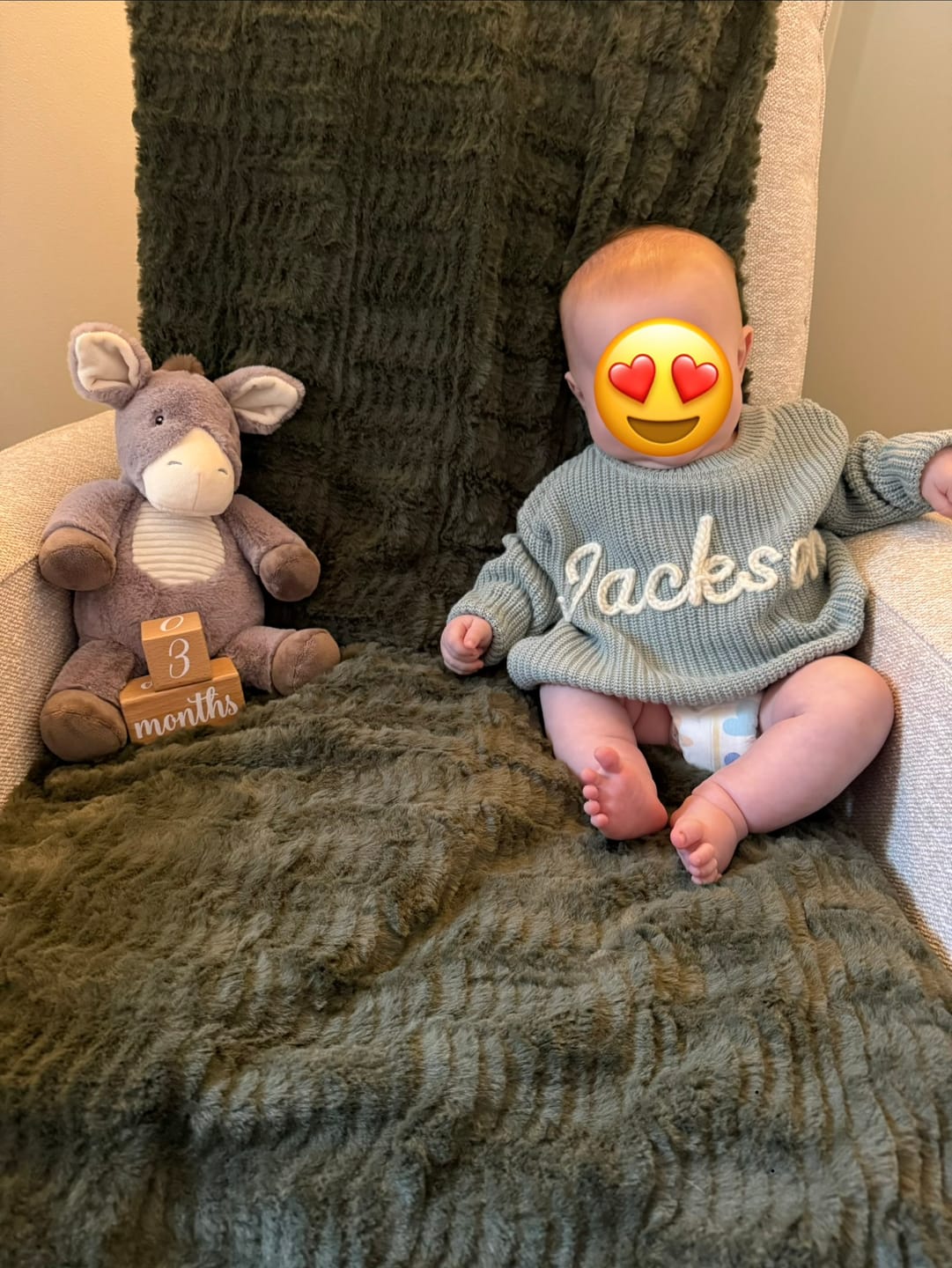 Customer photo review of Hand Knitted Personalized Sweater