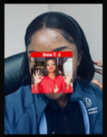 Customer photo review of Double Drawn Full Frontal Human Hair BOB Wigs