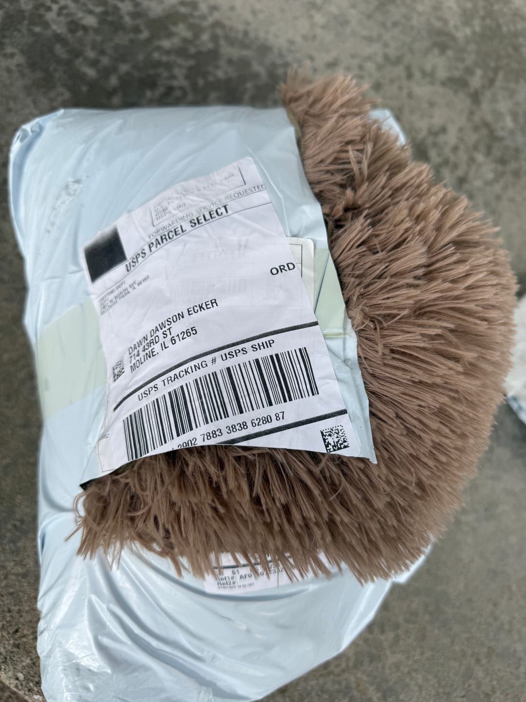 Customer photo review of The Original Fluffy Bean® Pet Bed