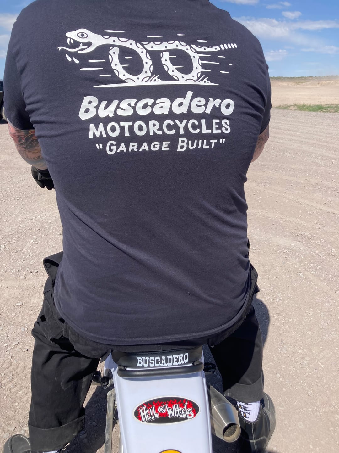 Customer photo review of 'Snake on Wheels' Black Lightweight Soft Tee